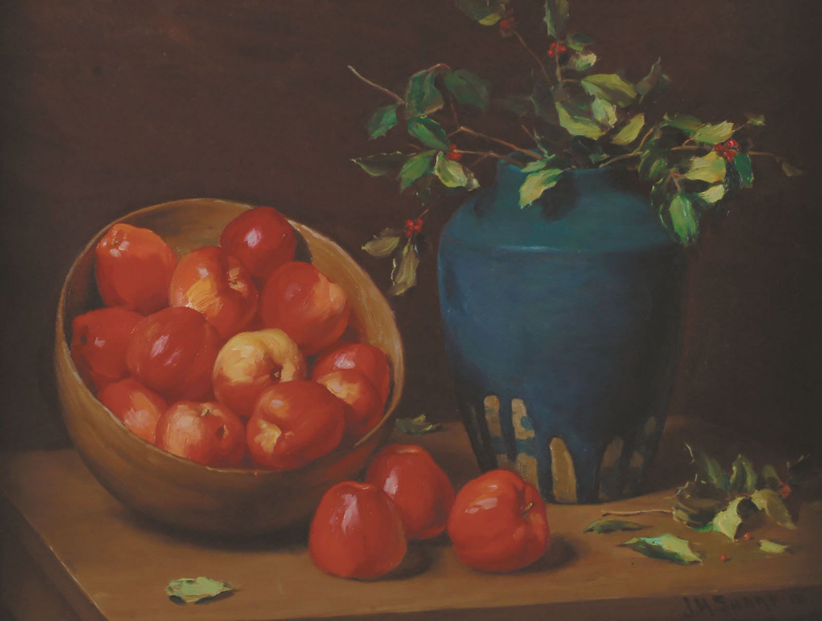 Still Life with Apples and Holly; [Still Life]